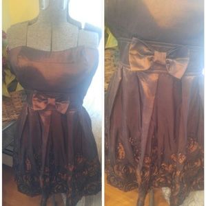 Brown taffieta dress